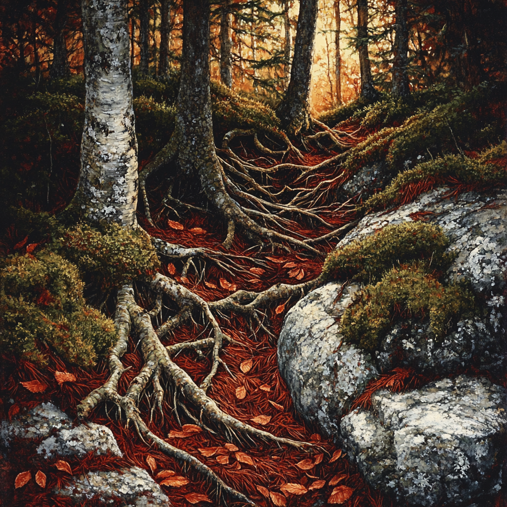 Arthur Lismer Inspired Twisted Roots Of Boreal Undergrowth Painting by numbers kit