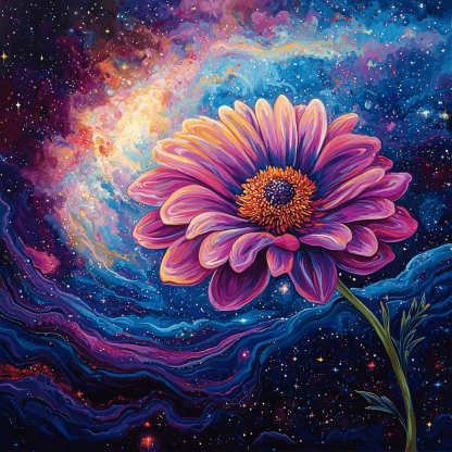 O'Keeffe Inspired Cosmic Flower Burst Painting Number Kit