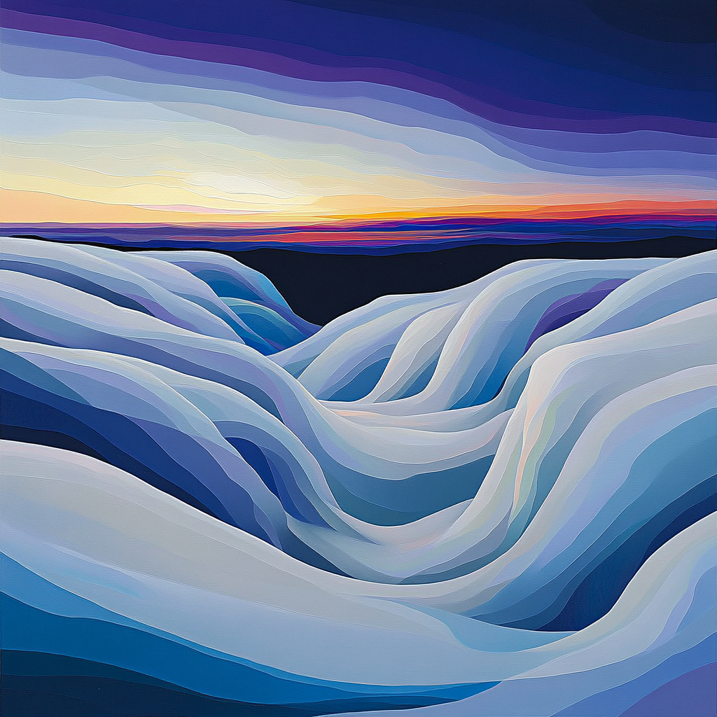 Lawren Harris Inspired Luminous Northern Ice Ridge Number painting