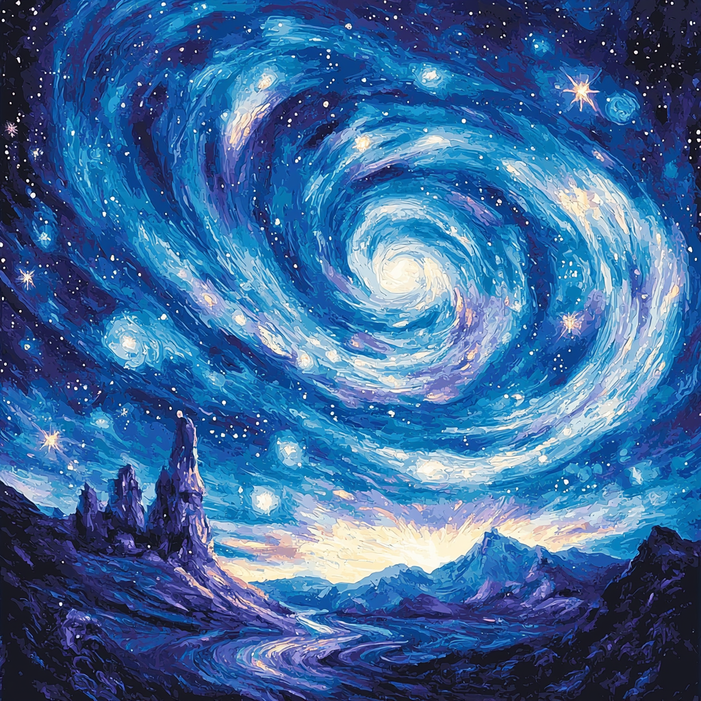 Vincent Van Gogh Inspired Dreamy Galaxy Swirls Painting By Numbers Kit