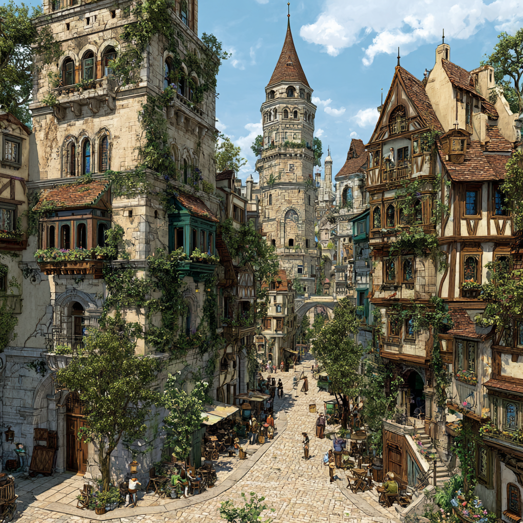 Jan Van Eyck Inspired Medieval City painting number kit