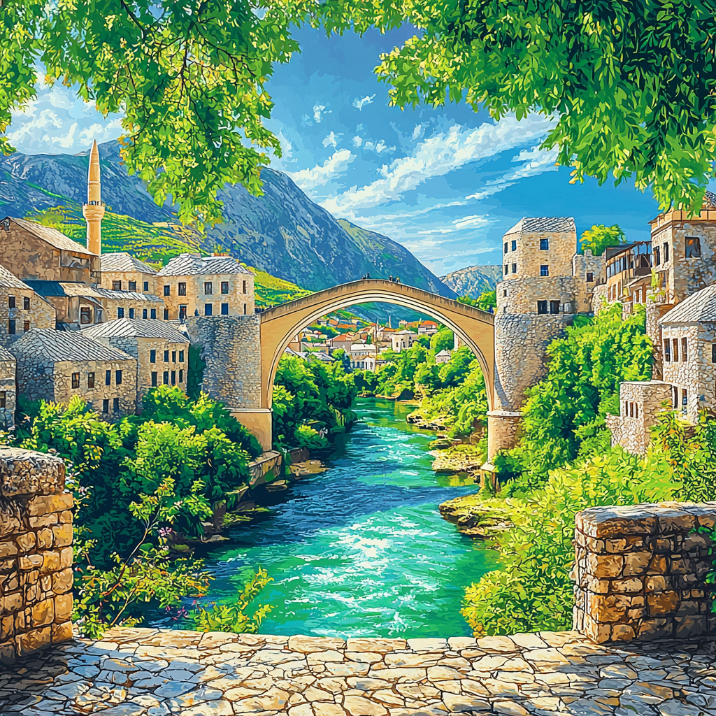 Stari Most - Mostar DIY Paint By Numbers