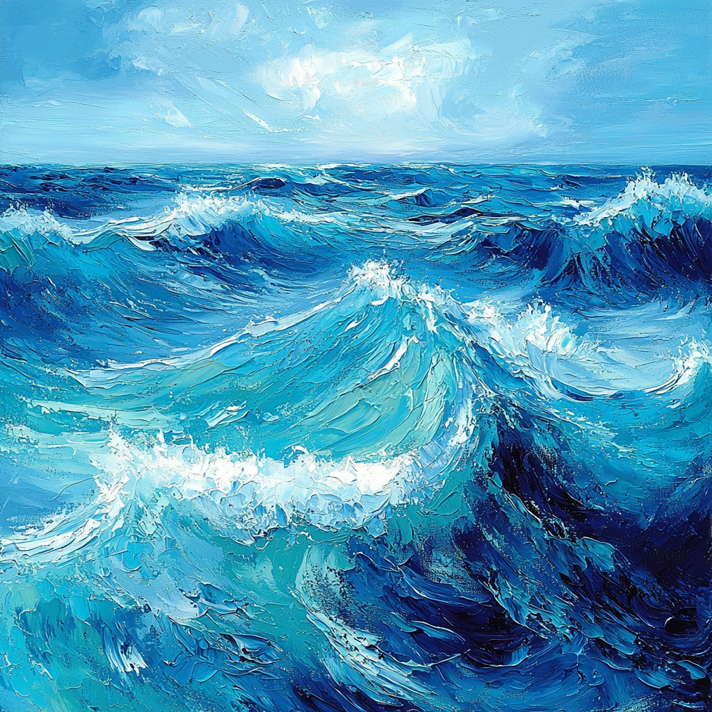 Michelangelo Inspired Ocean's Crescendo Paint By Numbers Art