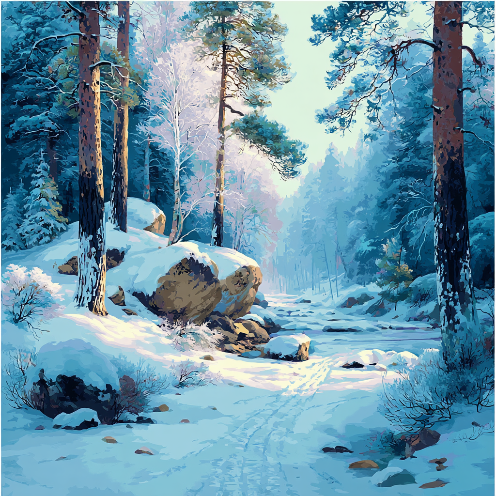 Radiance Of The First Snow Painting By Numbers Kit