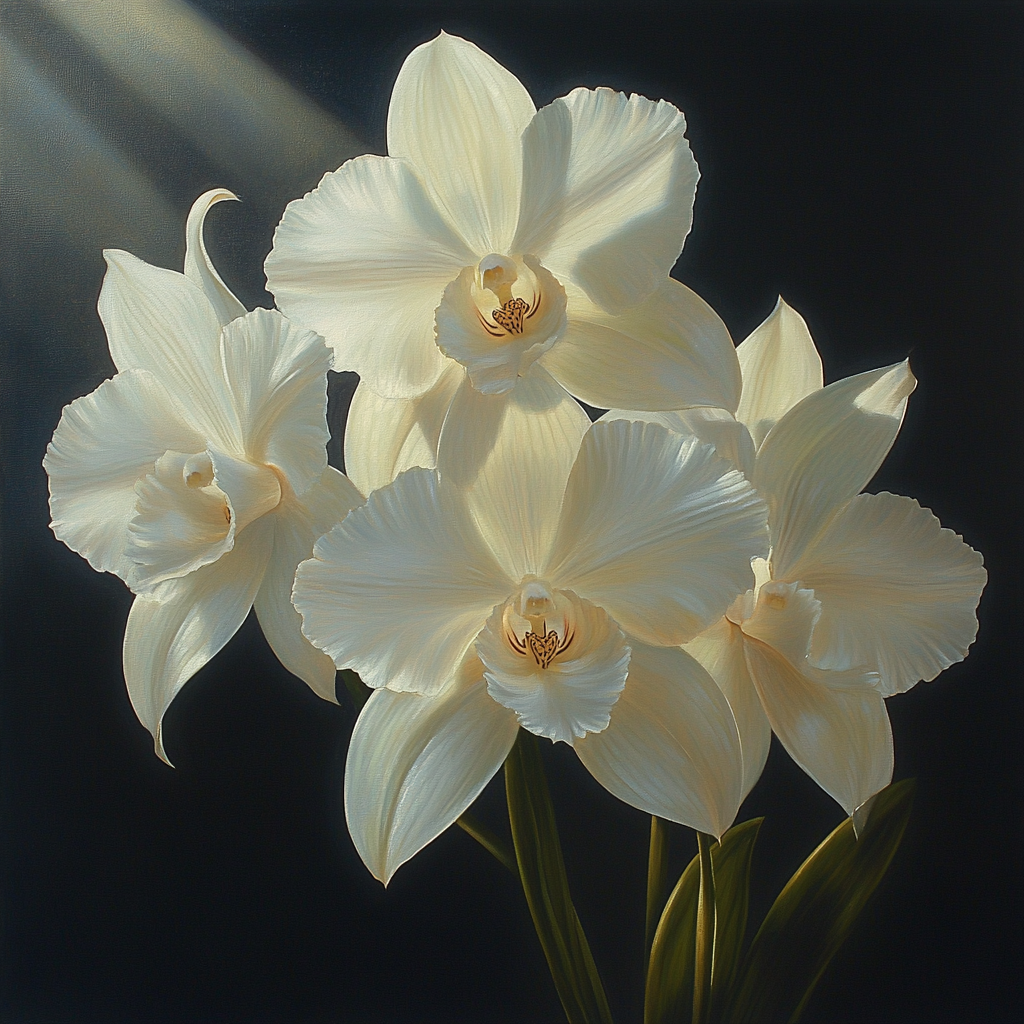 Caravaggio Inspired Celestial Orchid Field paint by number