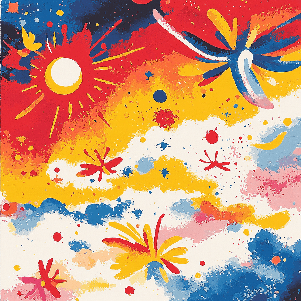 Joan Miró Inspired Whimsical Sky Adventures Paint By Color