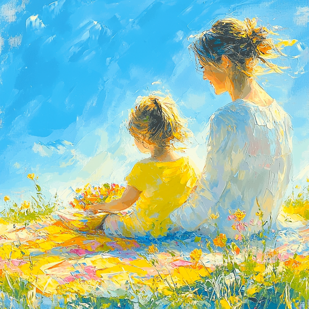 A Warm Embrace In The Sun Number Painting