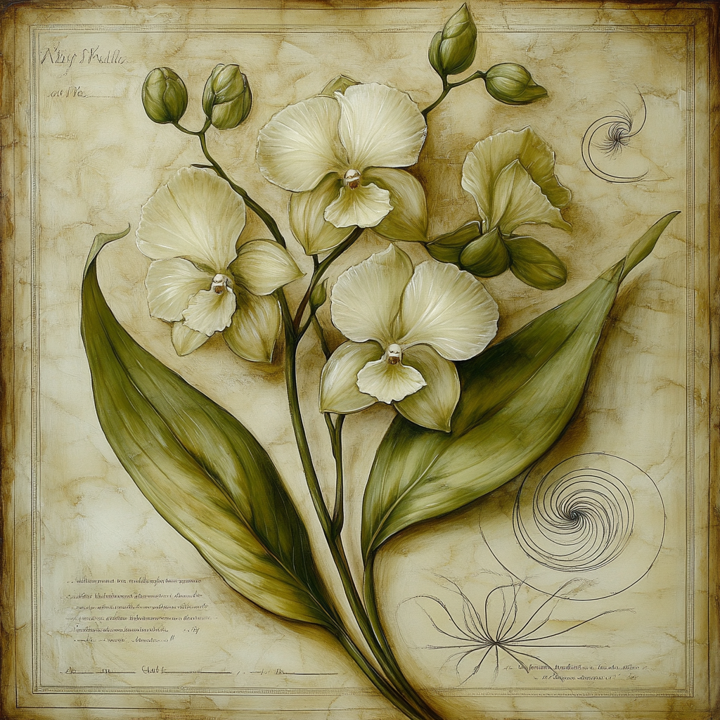 Leonardo Da Vinci Inspired Botanical Phyllotaxy Study paint by numbers