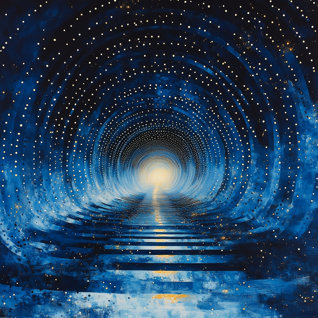 Yayoi Kusama Inspired Nebula Of Dots Number painting