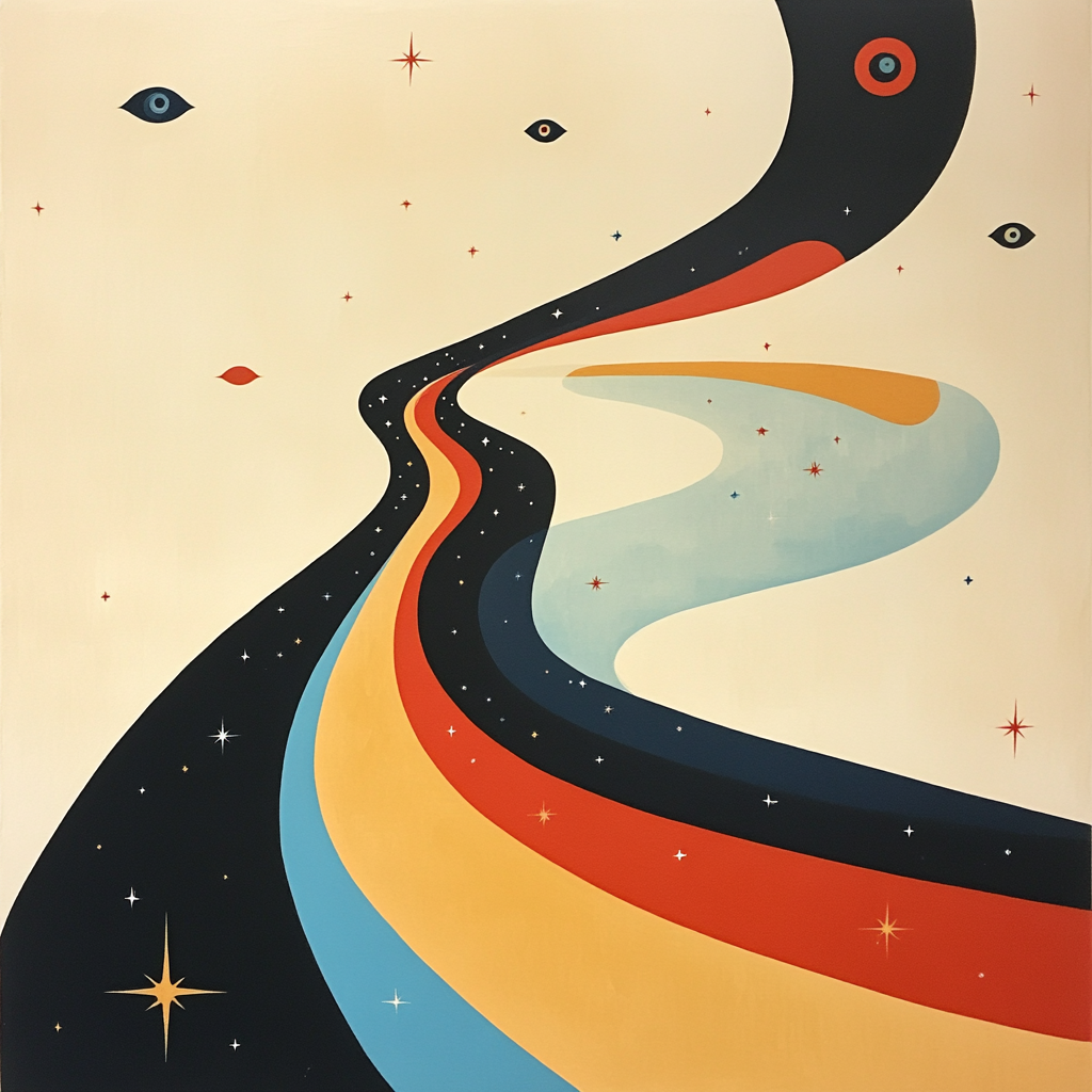 Joan Miró Inspired Migration Of Shapes paint by color