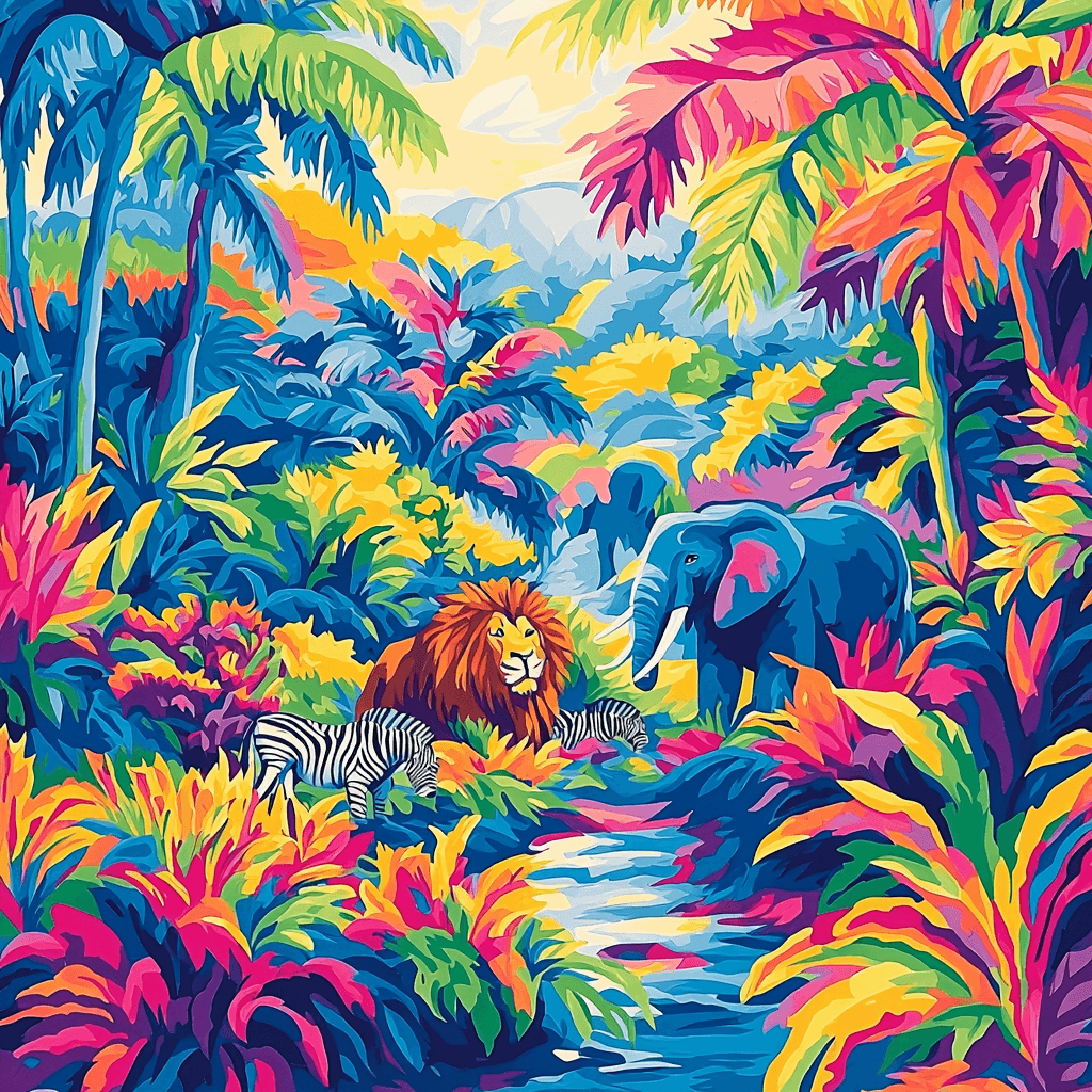 Franz Marc Inspired Golden Safari DIY Paint By Numbers