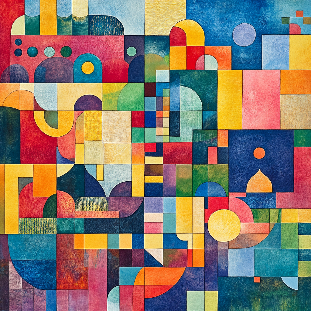 Paul Klee Inspired Colorful Patterns painting number kit