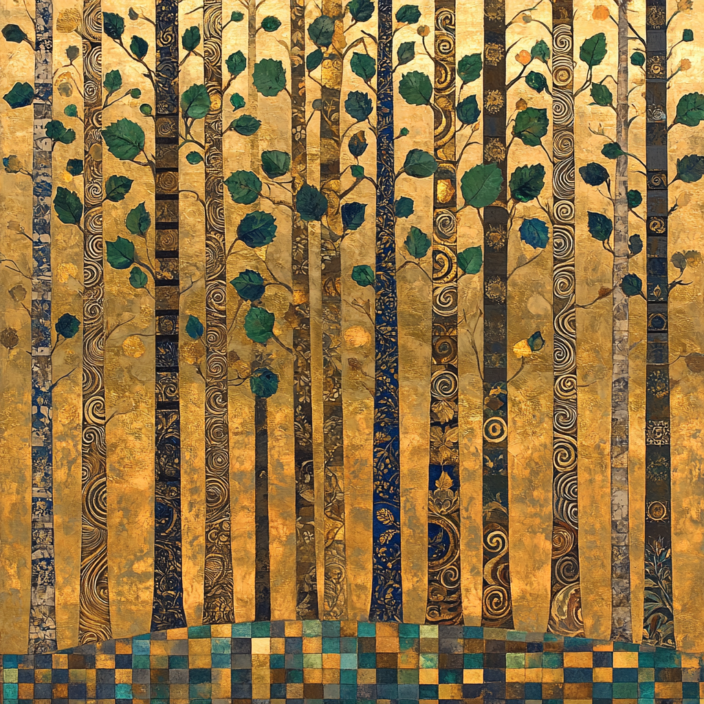 Gustav Klimt Inspired Golden Grove Mosaic DIY paint by numbers