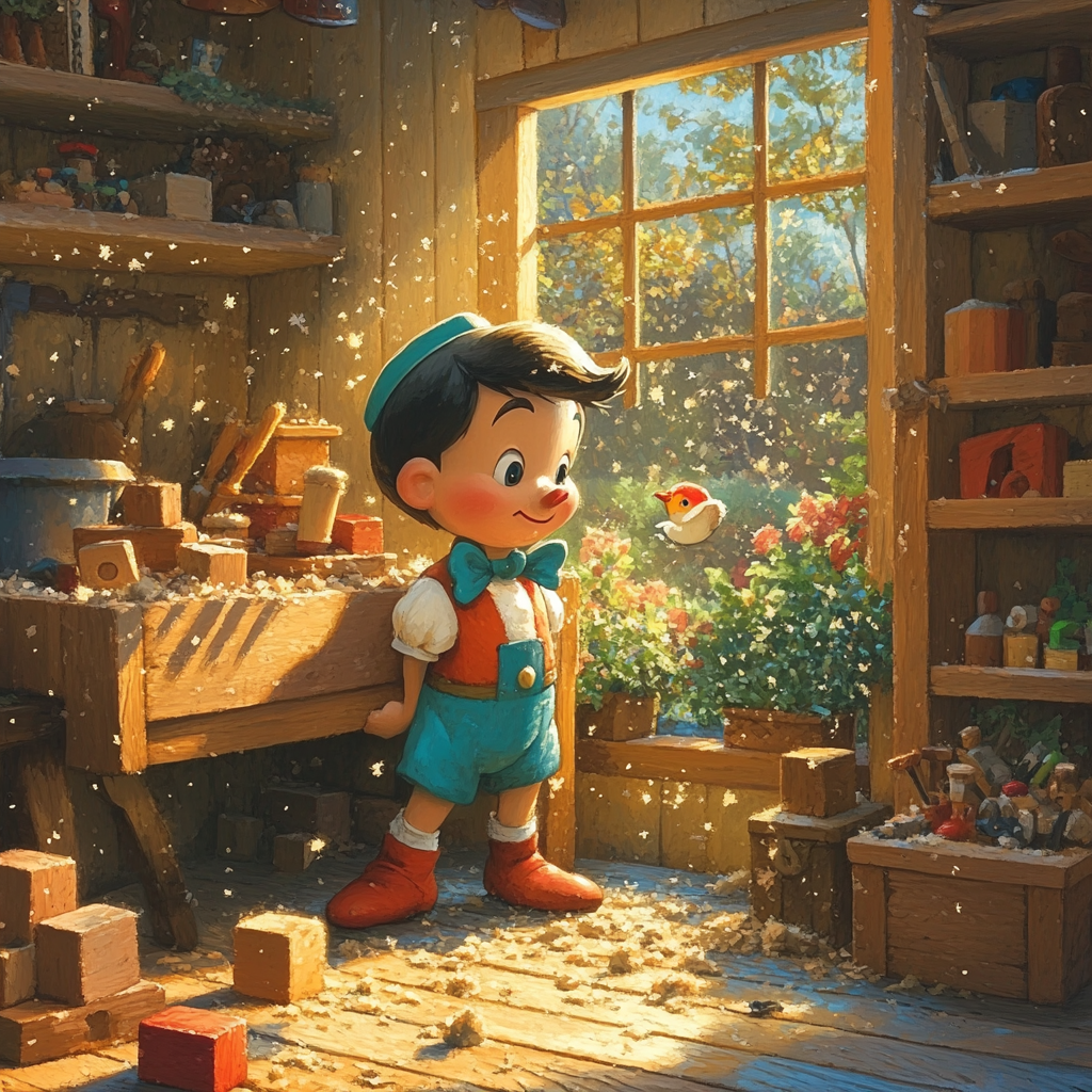 Pinocchio Puppet Playtime Surprise paint by color