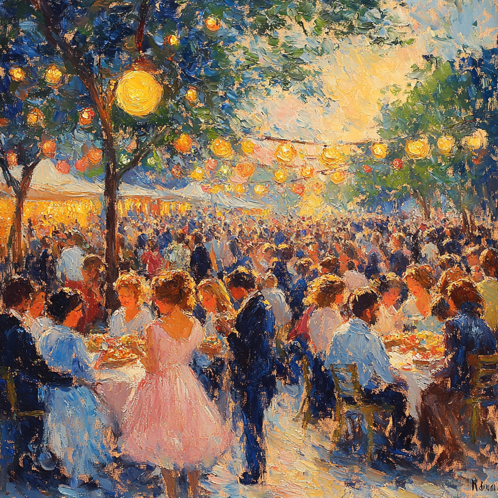 Pierre Auguste Renoir Inspired Festival Crowd Paint by numbers kits