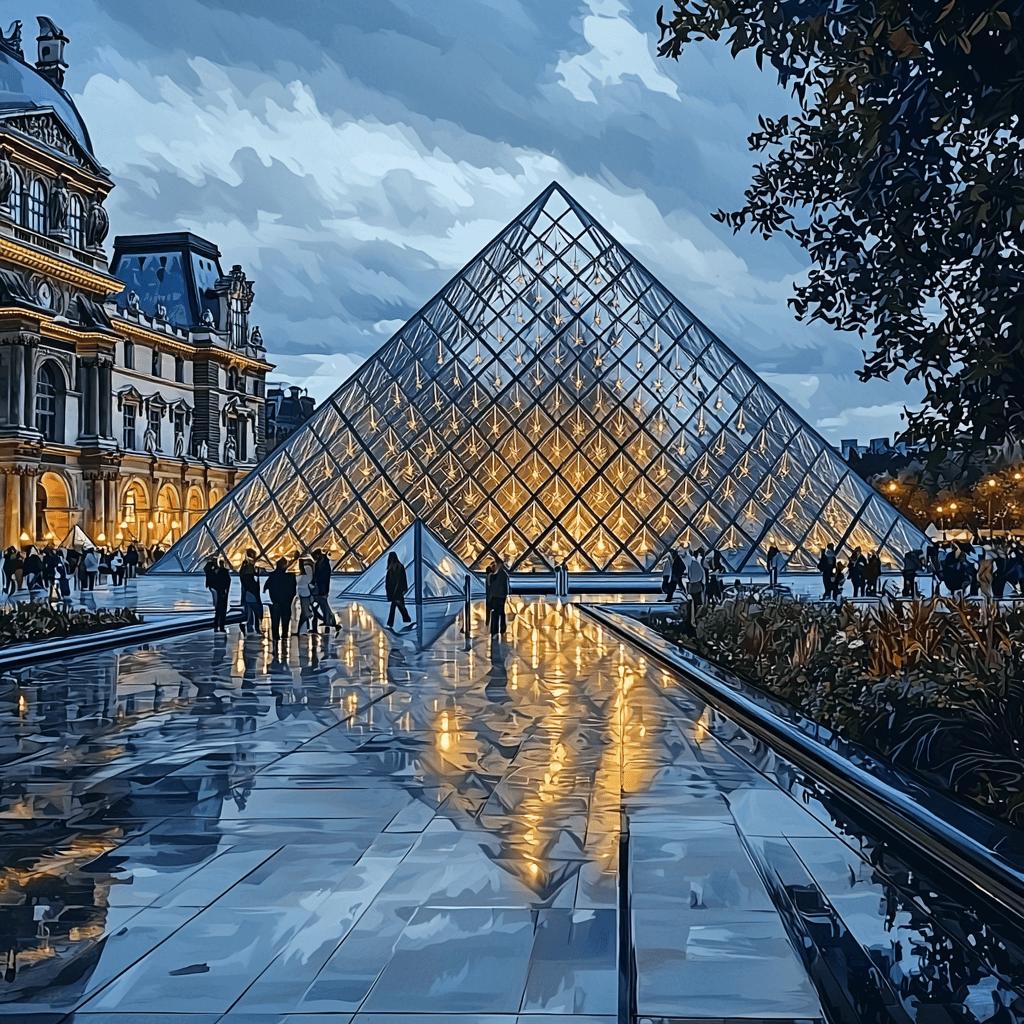 The Louvre Museum Pyramid DIY Paint By Numbers