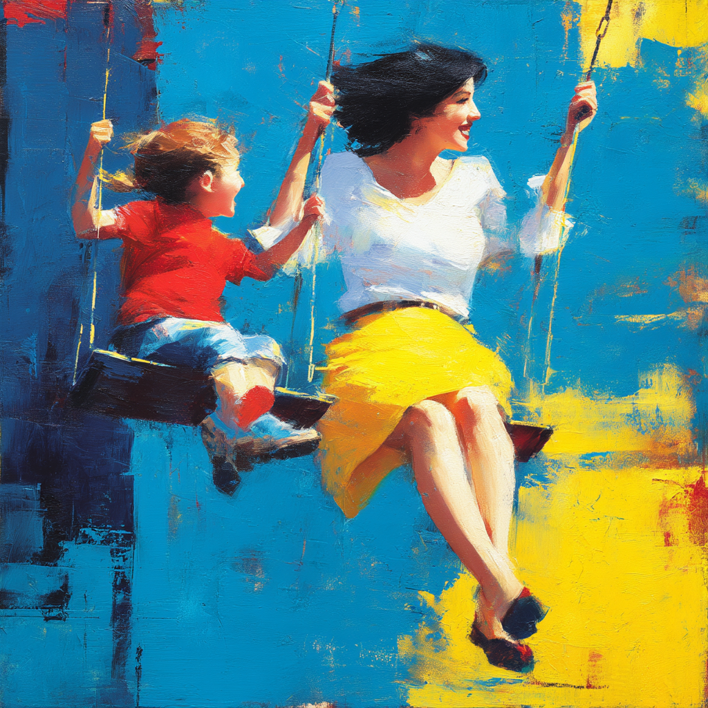 Mom And Me At The Playground DIY Paint By Numbers