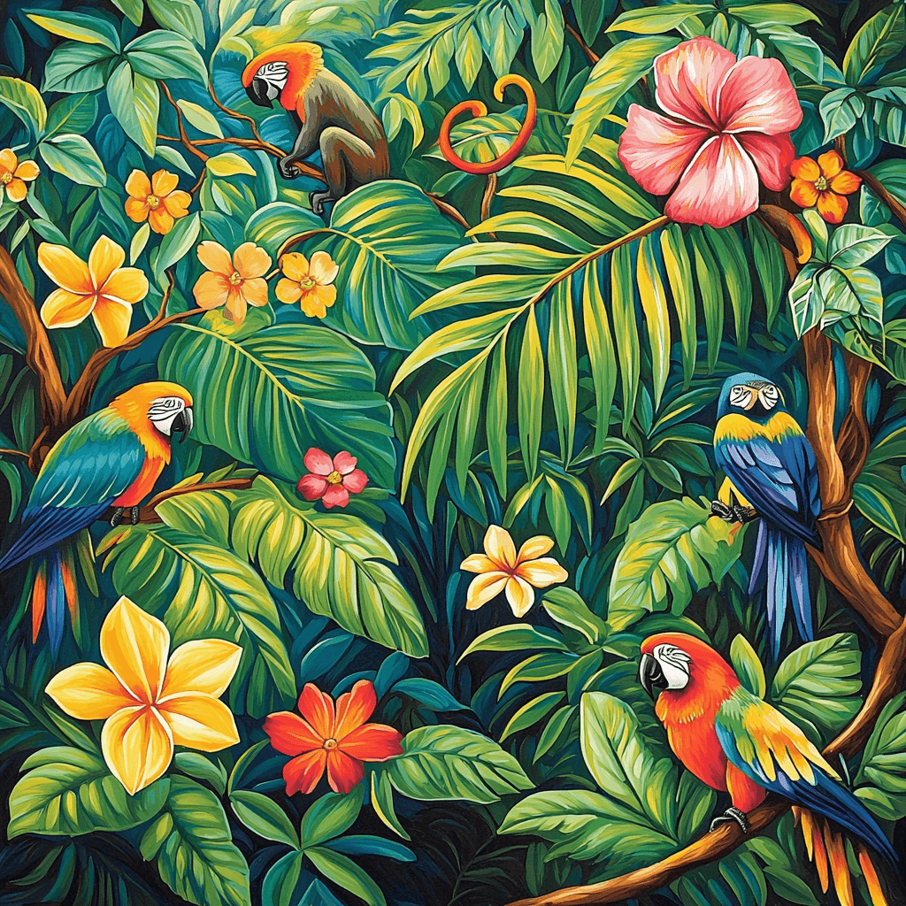 Henri Rousseau Inspired Jungle Vibrations Painting Number Kit