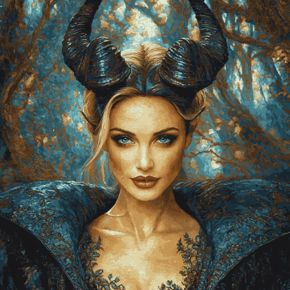 Angelina Jolie: The Guardian Of Humanity As Maleficent DIY Paint By Numbers