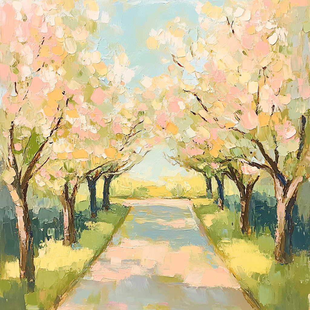 Claude Monet Inspired Orchard In Bloom Paint by numbers art