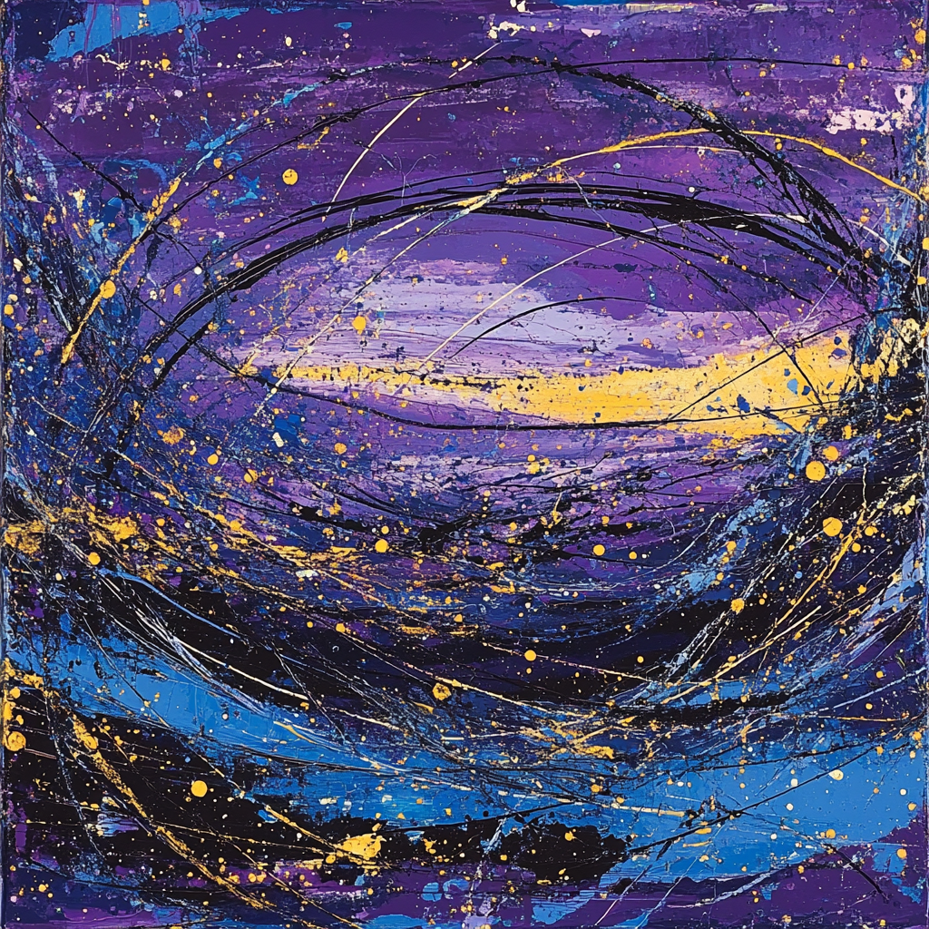 Jackson Pollock Inspired Twilight Drip Symphony DIY paint by numbers