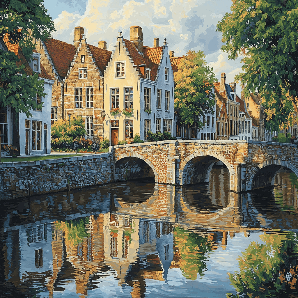 Canals Of Bruges - Bruges Paint By Numbers Kits