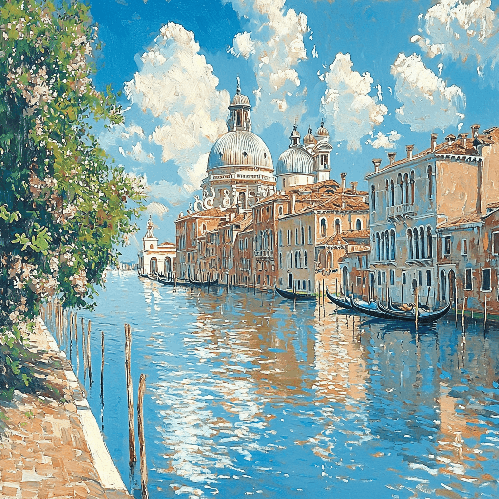 John Singer Sargent Inspired Vintage Venetian Scene Number Painting