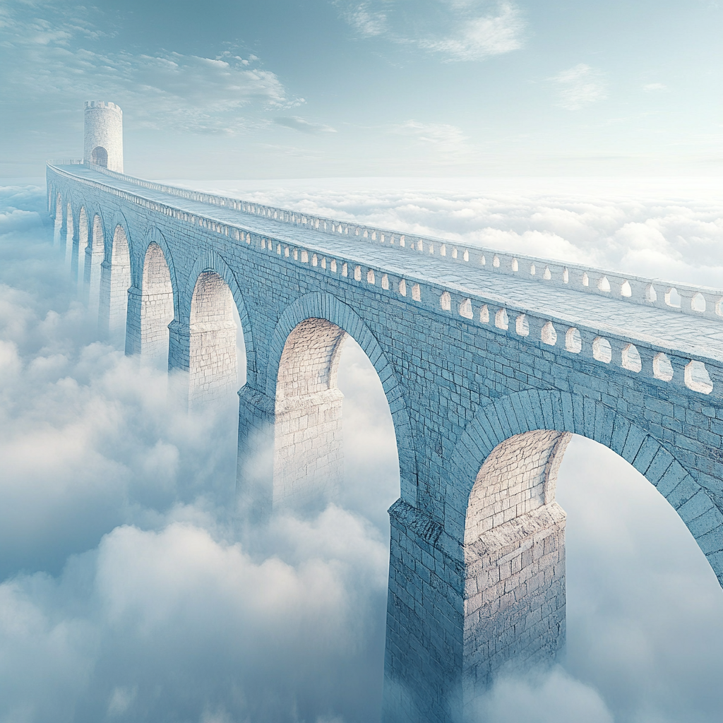 Rene Magritte Inspired Floating Bridge Paint by numbers art