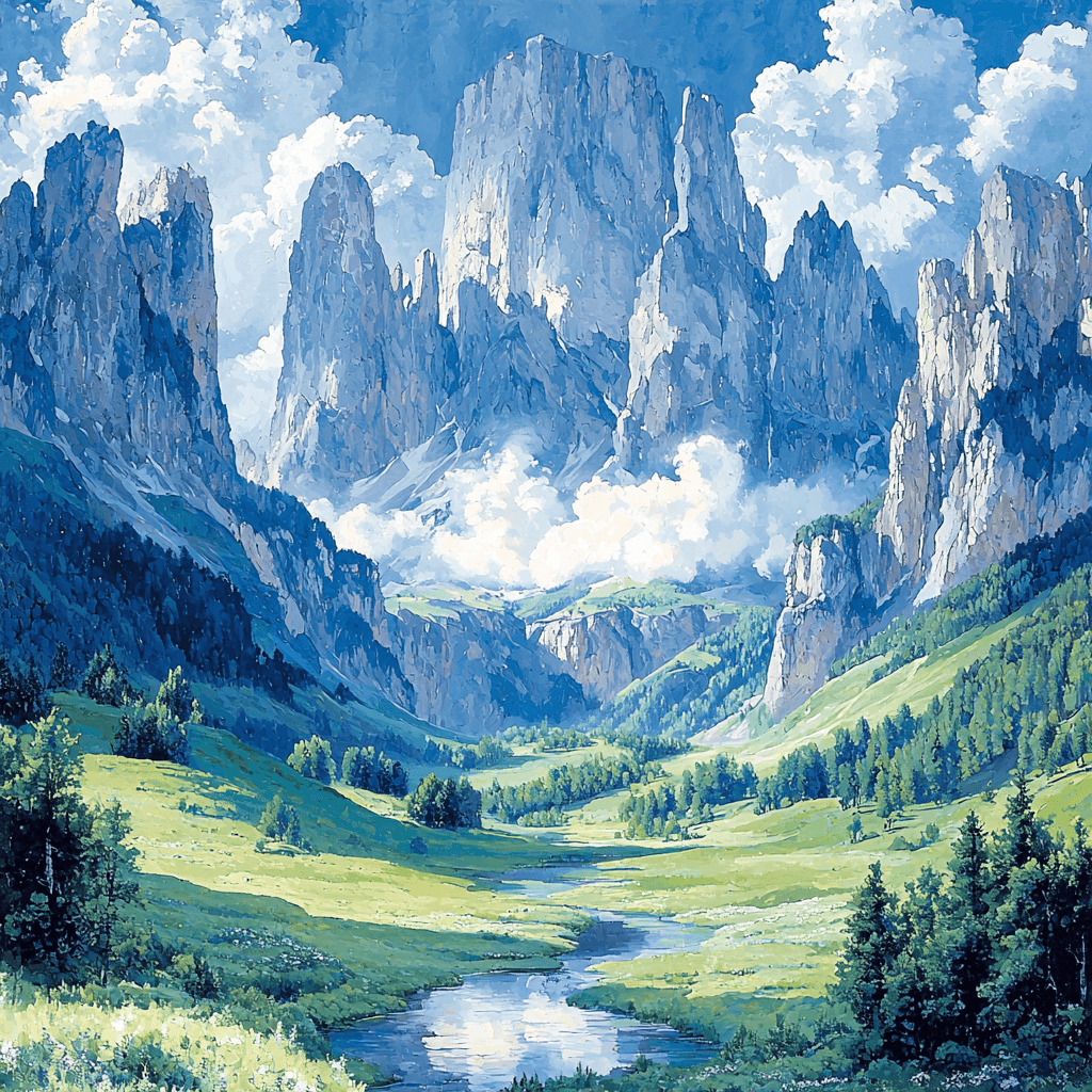 Friedrich Inspired Serene Mountain Landscape - DIY Painting By Numbers Kit