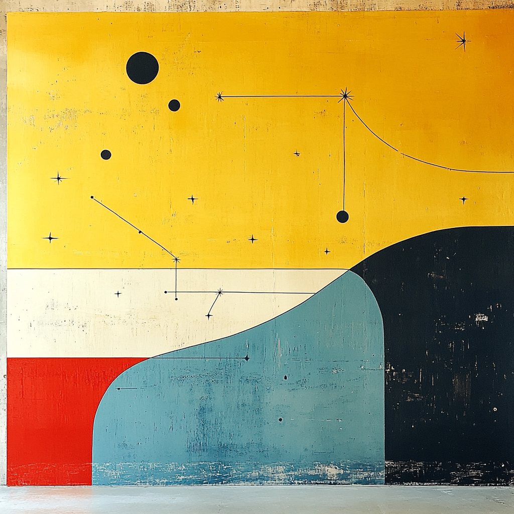 Joan Miró Inspired Sunlit Constellation paint by number