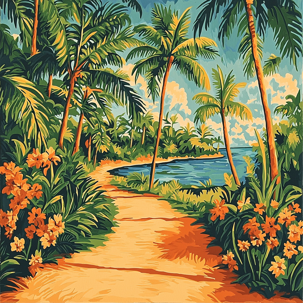 Paul Gauguin Inspired Tropical Oasis Dream Numbered Painting Kits