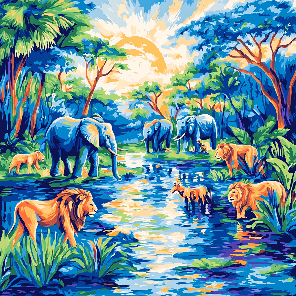 Franz Marc Inspired Captivating Wildlife Safari Numbered Painting Kits