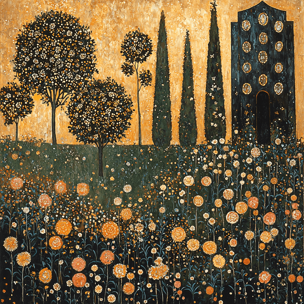 Gustav Klimt Inspired Ethereal Gardens Painting Number Kit