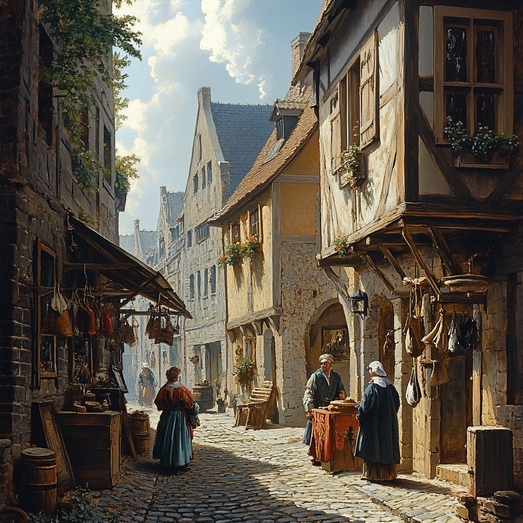 Petrus Christus Inspired Market Street Numbered painting kits