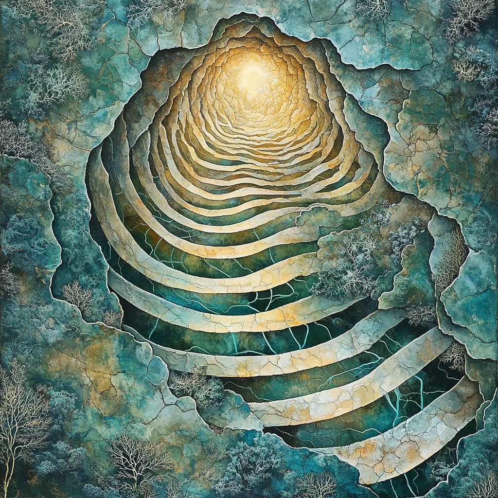 Max Ernst Inspired Organic Labyrinth Number painting