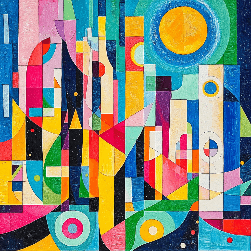 Wassily Kandinsky Inspired Futuristic Cityscape Illusion Paint By Numbers Art