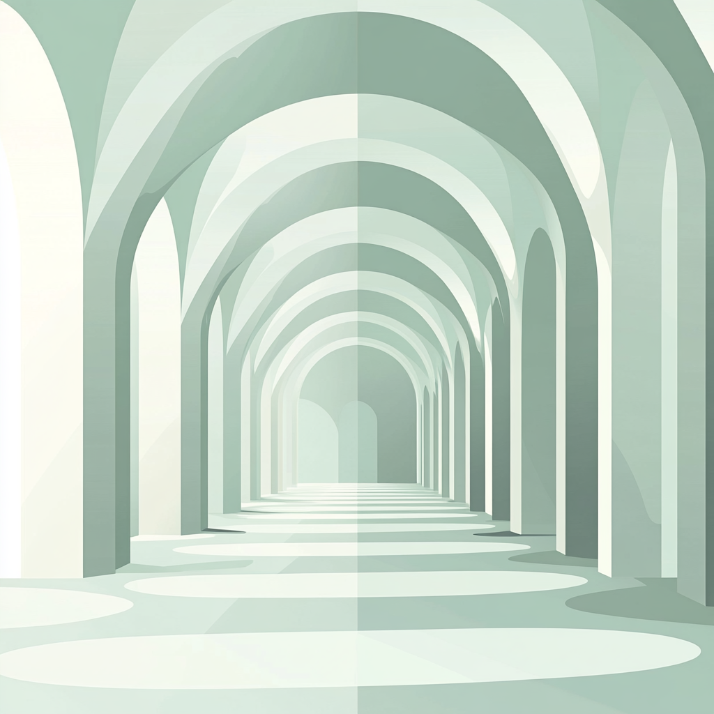 M.C. Escher Inspired Sinewave Cathedral Of Silence Number painting