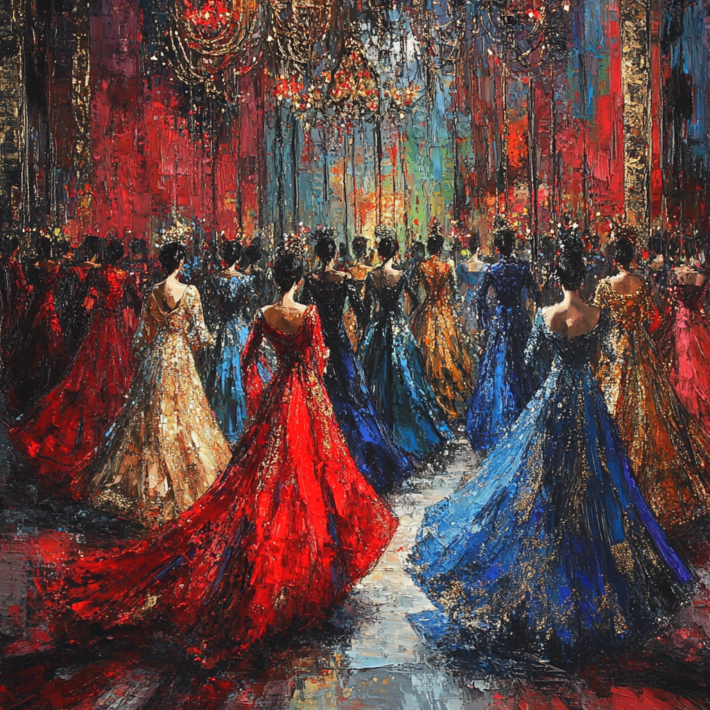 Mariano Fortuny Inspired Vibrant Festival Costumes Painting by numbers kit