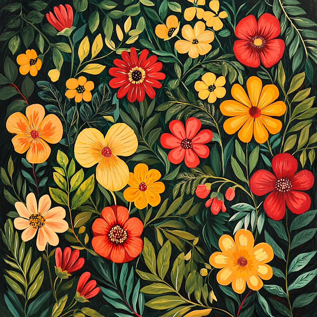 Frida Kahlo Inspired The Garden Of Colors Number Painting