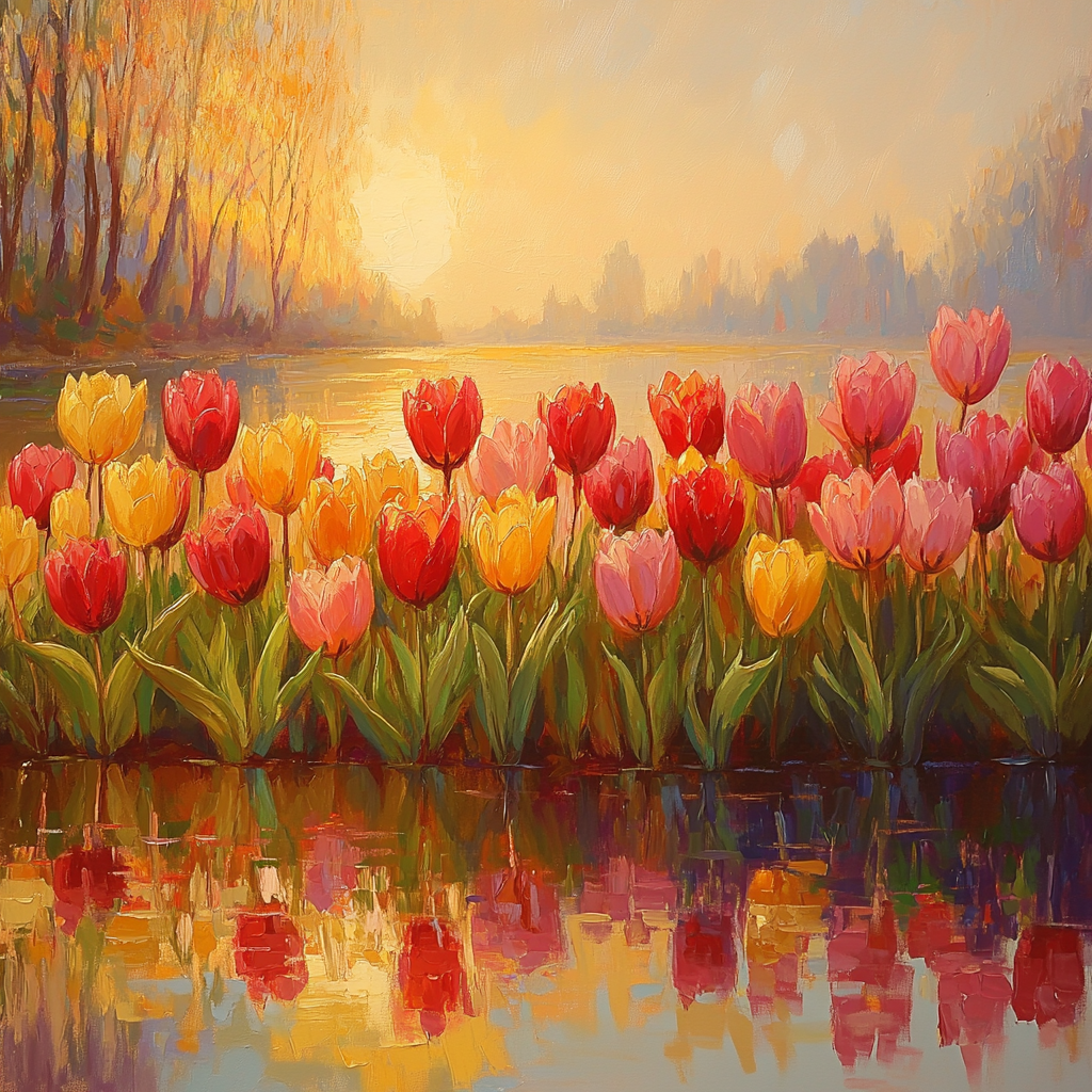 Monet Inspired Tulip Festival DIY paint by numbers