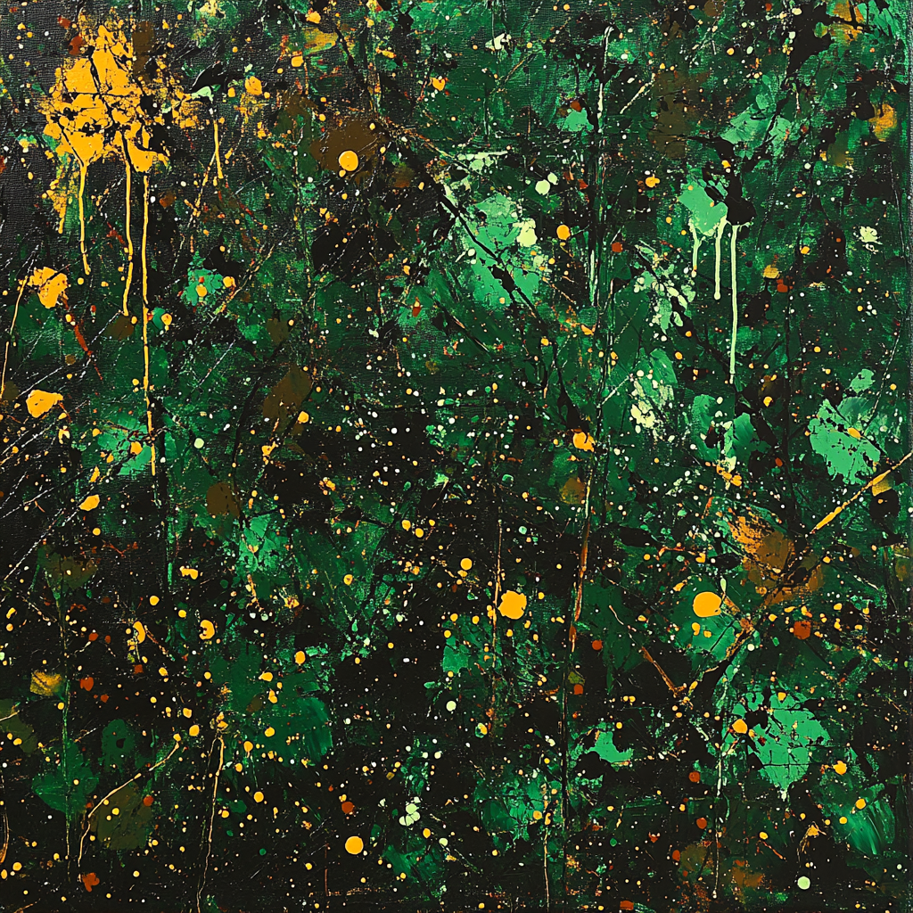 Jackson Pollock Inspired Rainforest Energy paint by number