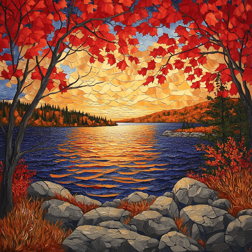 A.Y. Jackson Inspired Algoma Maple Screen DIY paint by numbers