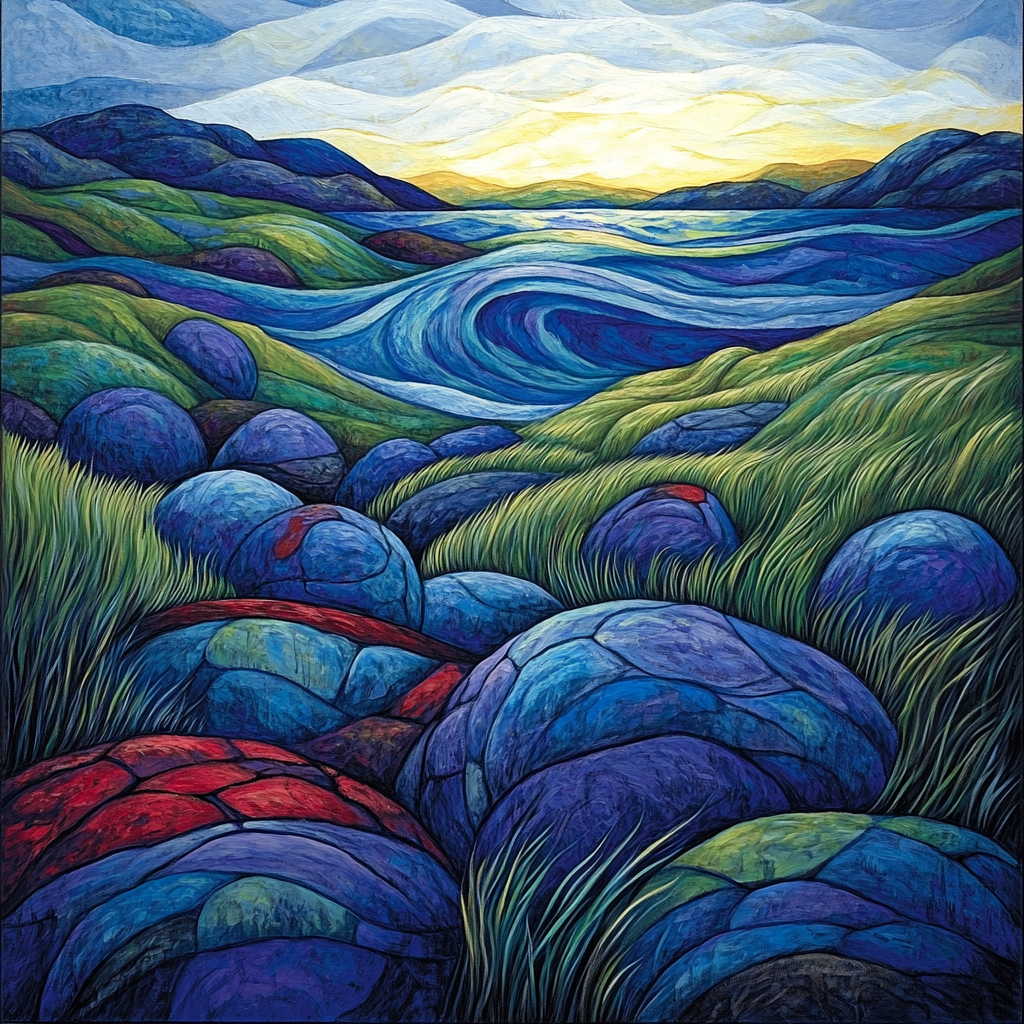 Edvard Munch Inspired Trembling Rock Chorus paint by numbers