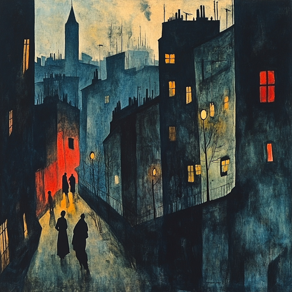 Max Beckmann Inspired Cityscape At Night DIY paint by numbers