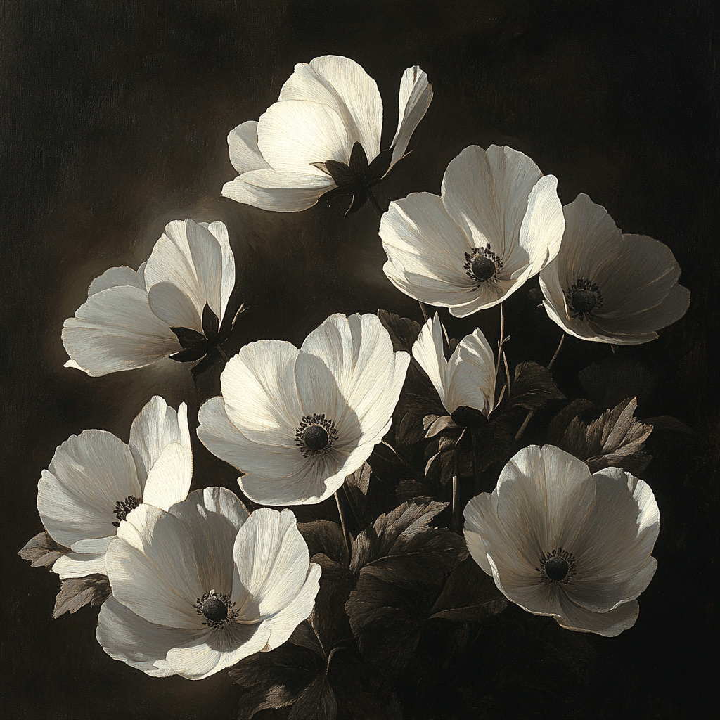 Caravaggio Inspired Twilight Blossoms paint by number