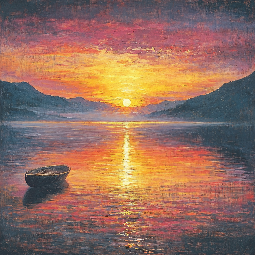 J.M.W. Turner Inspired Glowing Sunset Reflections Painting By Numbers Kit