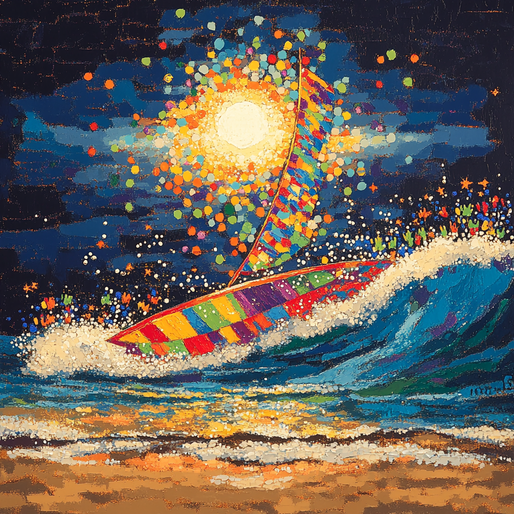 Crush Surfing Wave painting number kit