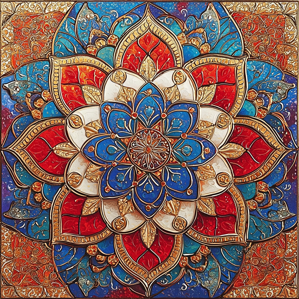 Indian Miniature Inspired Meditative Mandala DIY Paint By Numbers