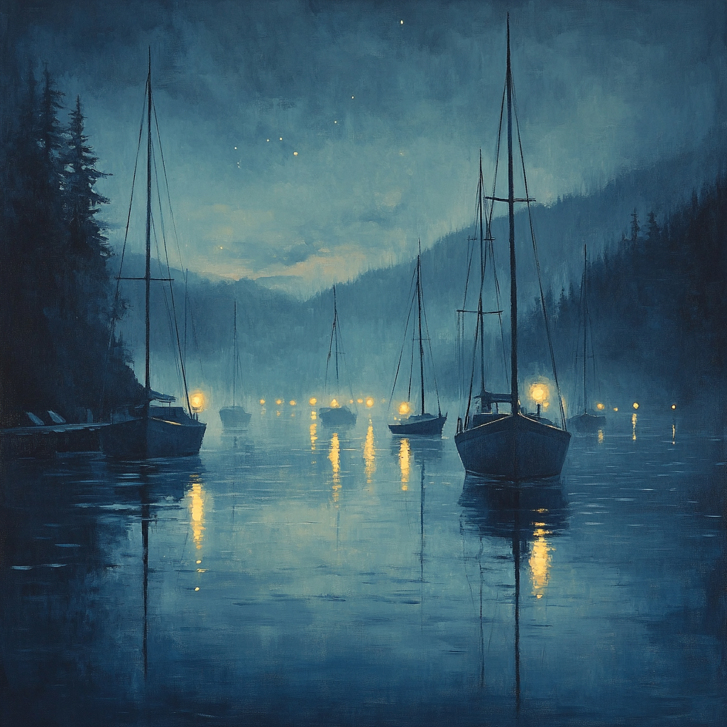 Whistler Inspired Dusk Harbor Painting by numbers kit