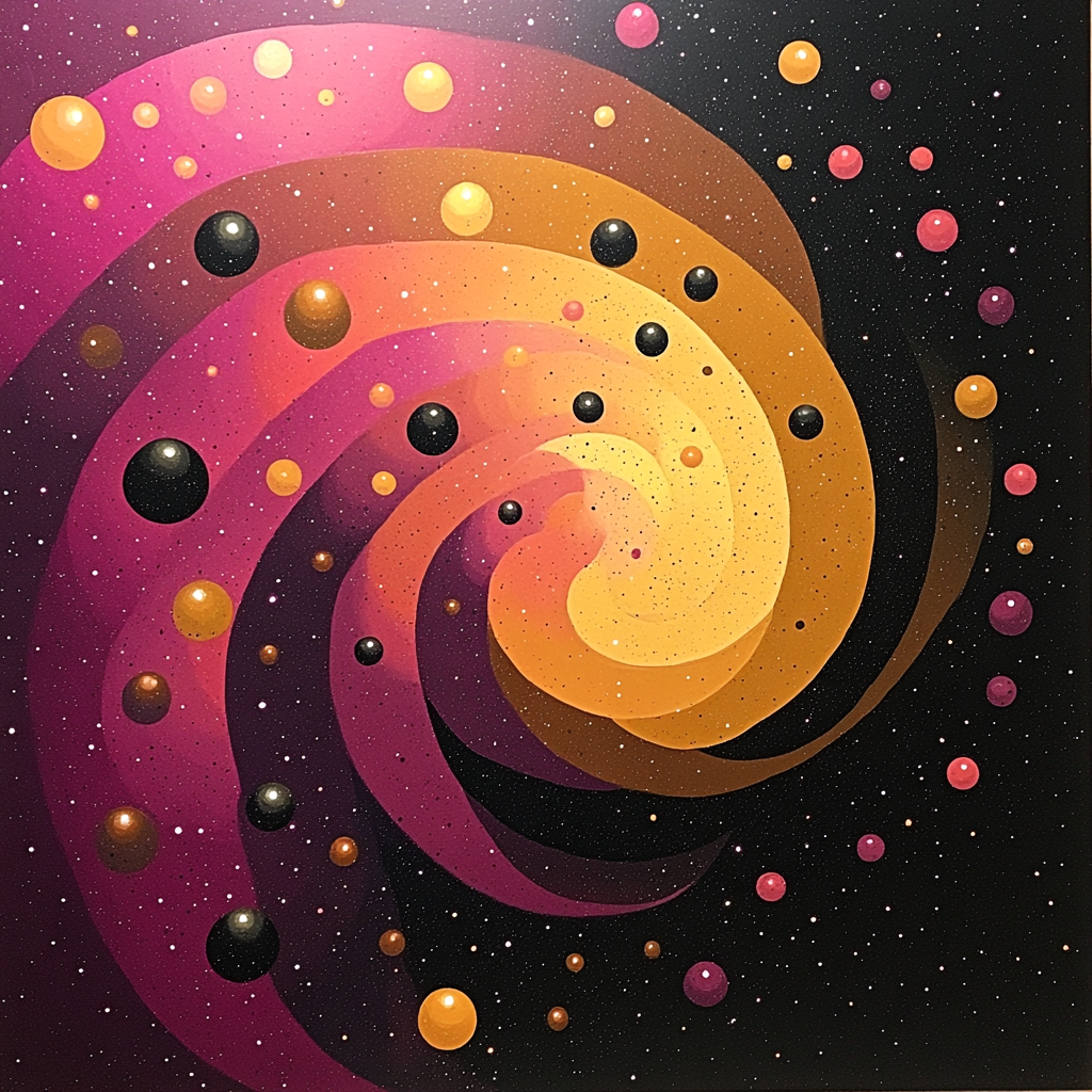 Yayoi Kusama Inspired Nebula Of Floating Orbs Paint by numbers kits